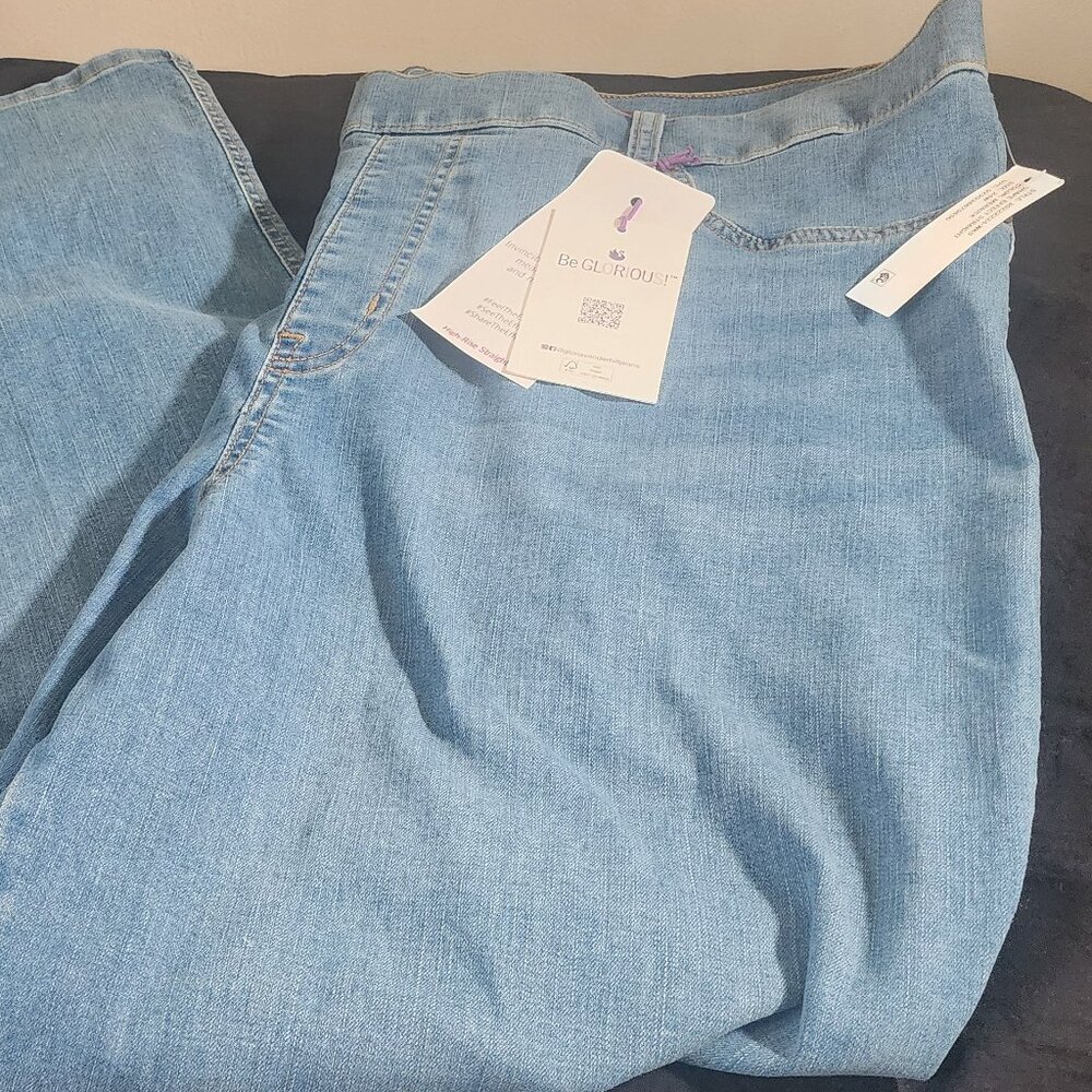 NWT Gloria Vanderbilt Shape Effect Jeans Womens 24W Blue Denim Straight Stretch